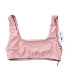 Superdown Womens Swim Top Light Pink S Polyester/Spandex Scoop Neck New With Tag